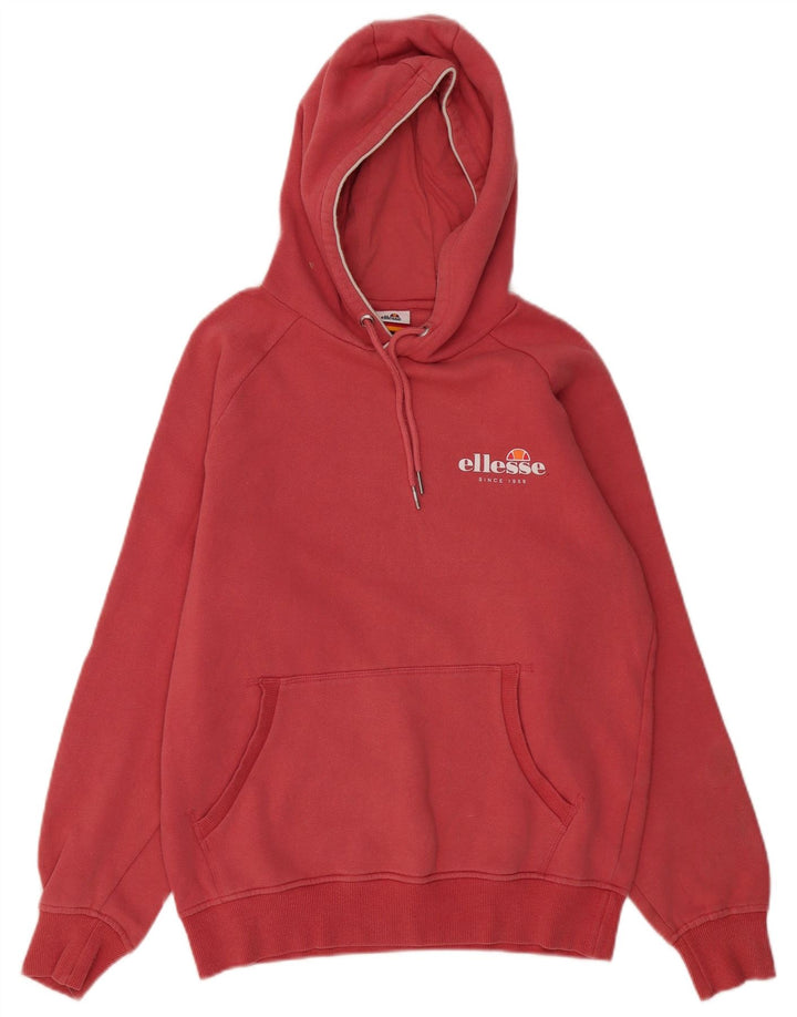 Ellesse Herren-Kapuzenpullover mit Grafik, mittelrote Baumwolle