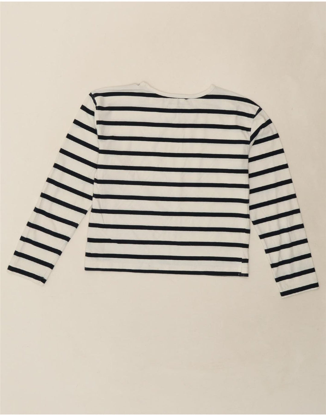 FRENCH CONNECTION Womens Top Long Sleeve UK 10 Small White Striped Vintage French Connection and Second-Hand French Connection from Messina Hembry 
