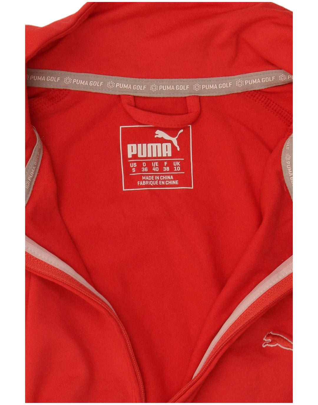 PUMA Womens Zip Neck Pullover Tracksuit Top UK 10 Small Red