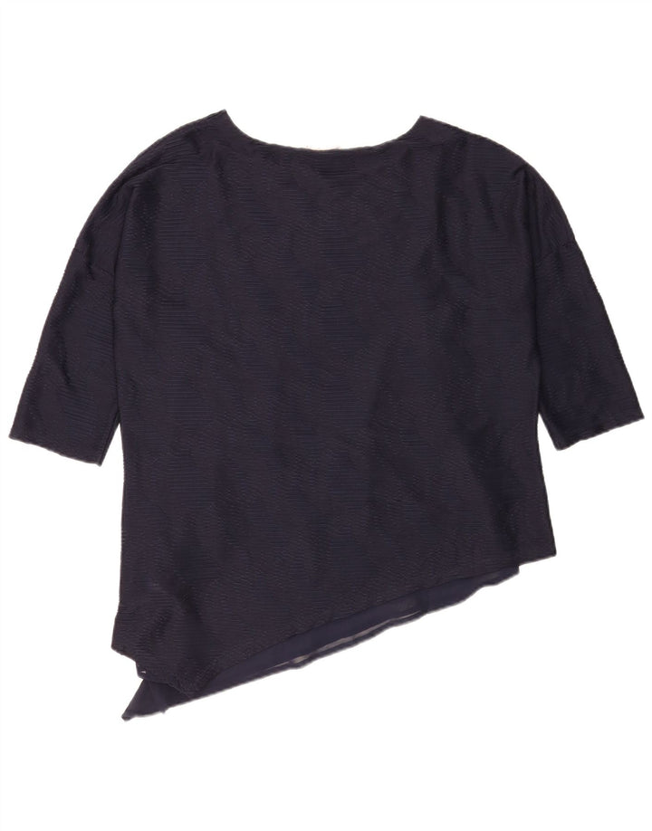 Phase Eight Asymmetrisches Damen-Blusenoberteil mit 3/4-Ärmeln, UK 12, Mittelblau