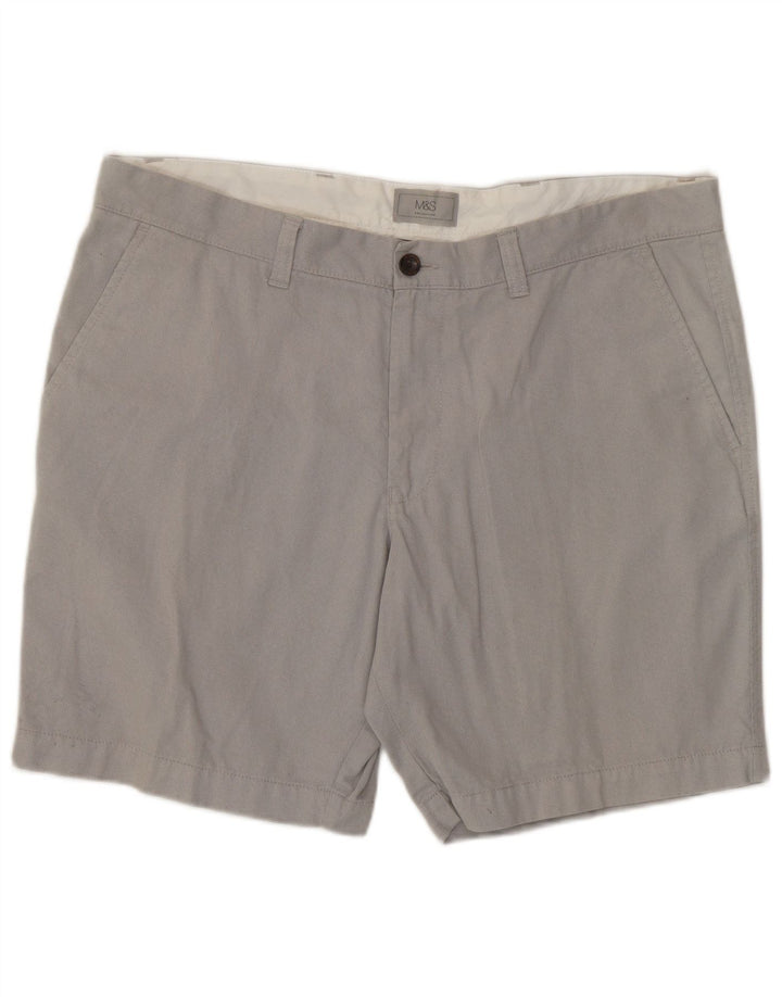 Marks & Spencer Herren Chinoshorts W38 XL Grau Baumwolle