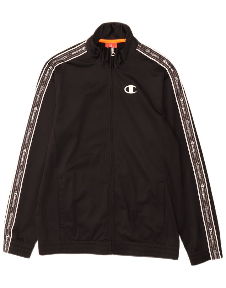 Champion Mädchen-Trainingsanzugoberteil mit Grafik, 13–14 Jahre, XL, schwarzes Polyester