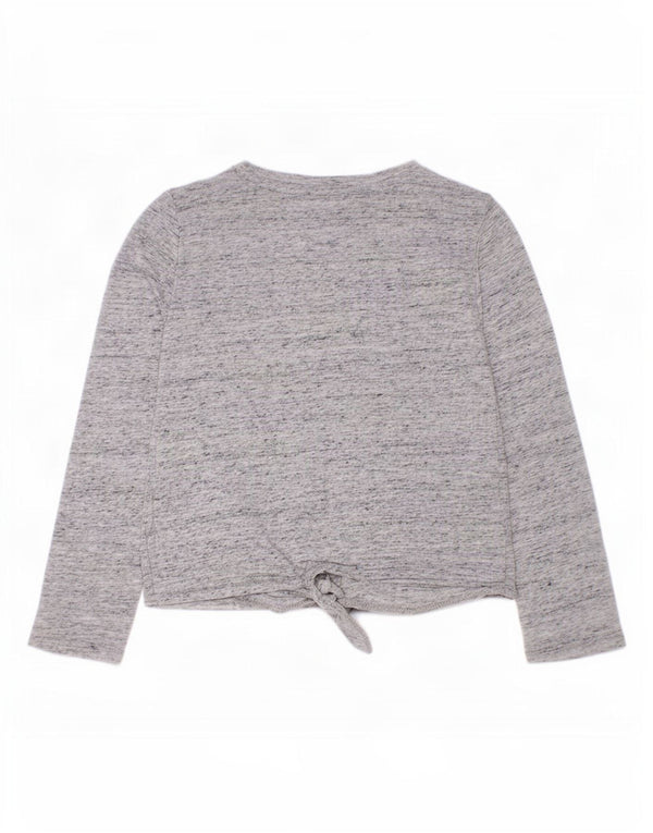 Tommy Hilfiger Mädchen-Top mit Grafik, langärmlig, 4–5 Jahre, XS, Grau meliert