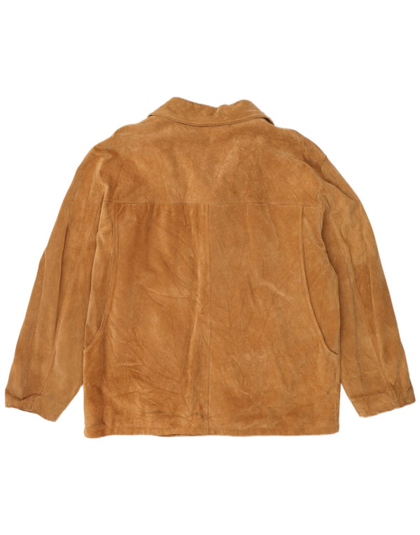 Vintage Damen Wildlederjacke IT 48 XL Beige Leder