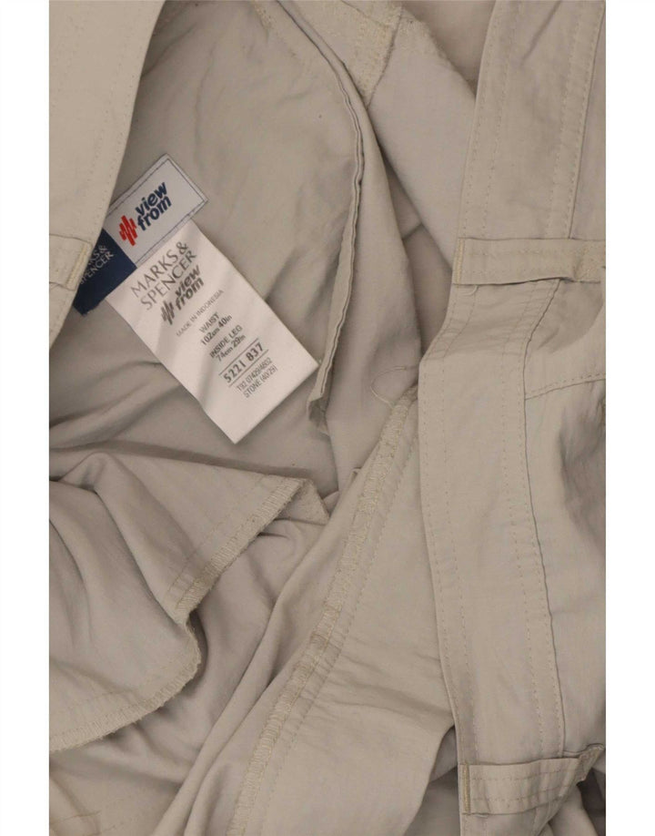 Gerade Damen-Cargohose von Marks & Spencer, Breite 40, Länge 29, Grau, Polyamid