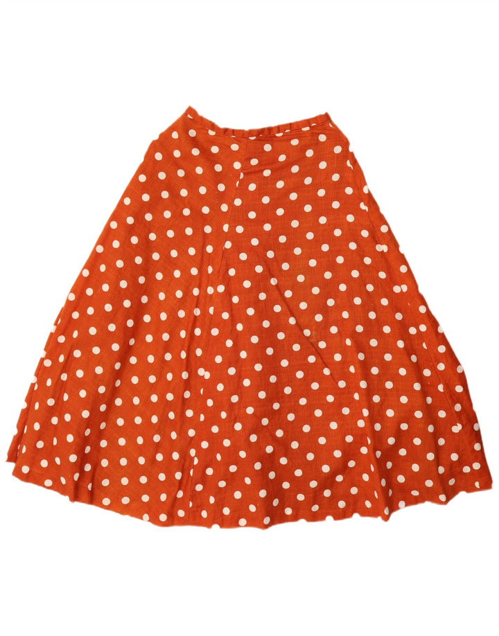 Vintage Damen ausgestellter Rock W24 XS Rot gepunktet