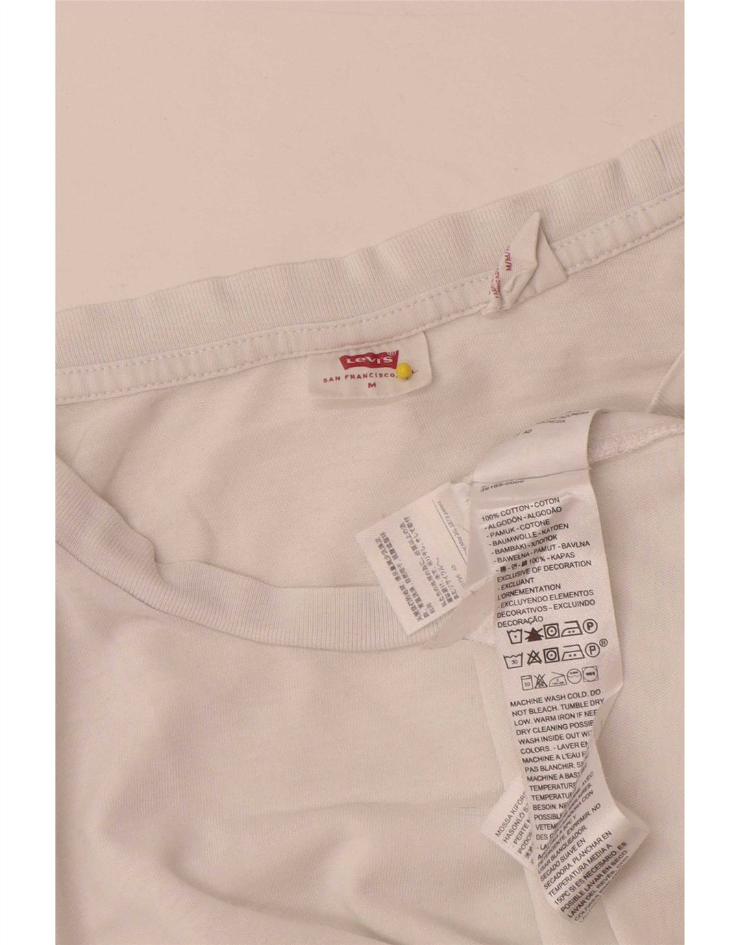 Levi's Damen T-Shirt Top UK 14 Mittelweiße Baumwolle