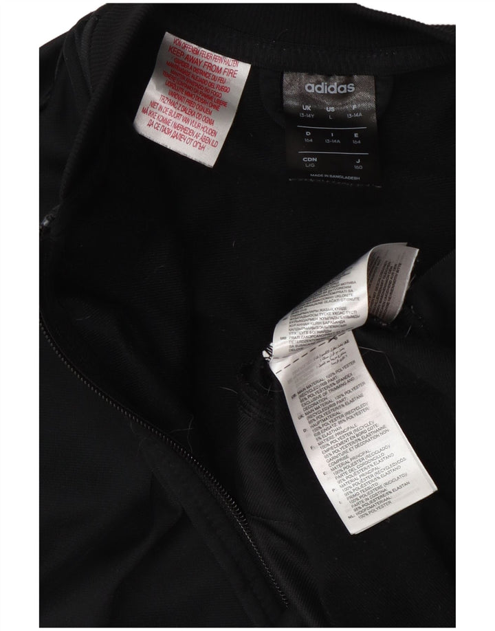 Adidas Jungen Trainingsanzug Top Jacke 13-14 Jahre Schwarz Polyester