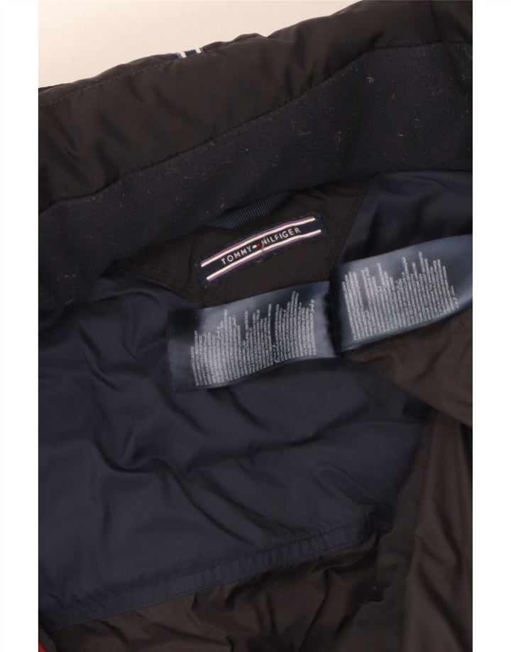 Tommy Hilfiger Wattierter Damenmantel mit Kapuze, UK 14, Größe L, Schwarz, Polyester