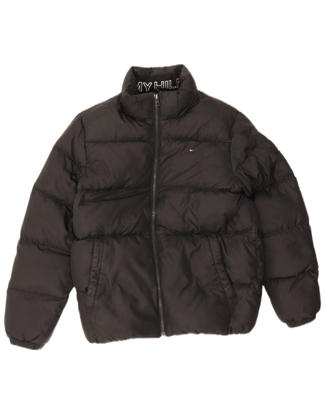 Tommy Hilfiger Wattierte Jacke für Jungen, 13–14 Jahre, schwarzes Polyester