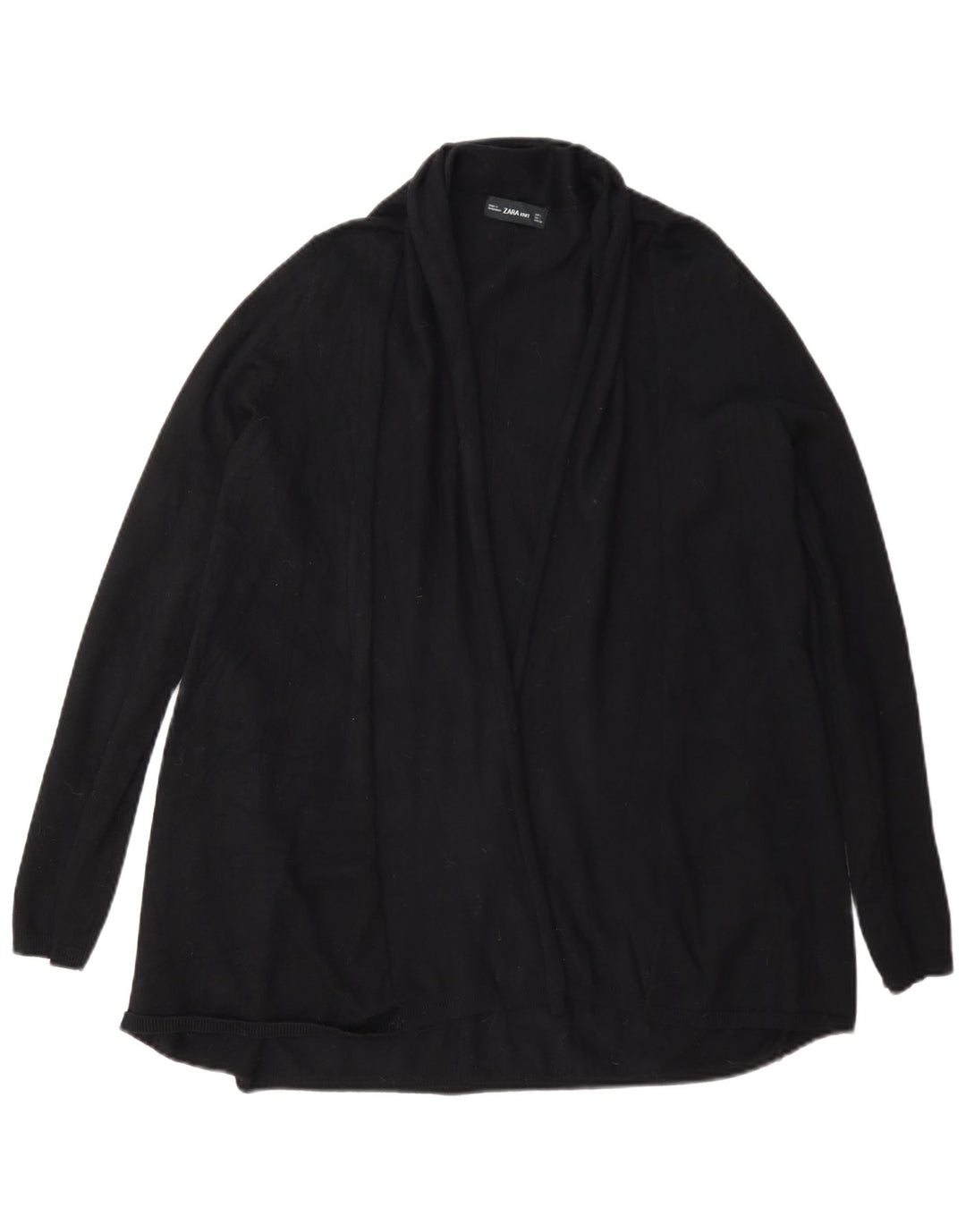 Offener Strickjackenpullover für Damen von Zara, UK 14, Größe L, schwarze Viskose