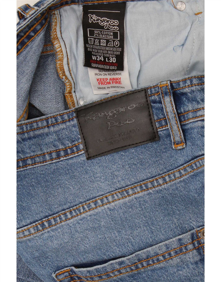 Kangaroo Poo Herren Slim Jeans W34 L30 Blaue Baumwolle