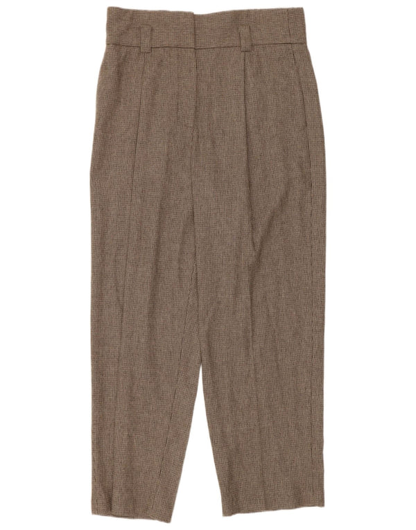 Massimo Dutti Damen-Freizeithose mit hoher Taille, EU 40, Mittel W30 L26, Braun