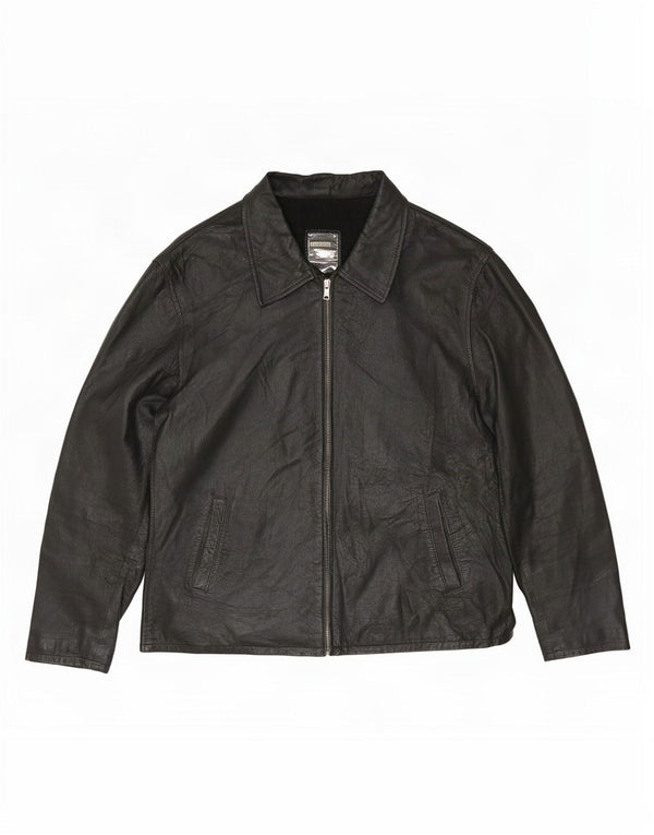 Gaudi Womens Leather Jacket UK 16 Large Black