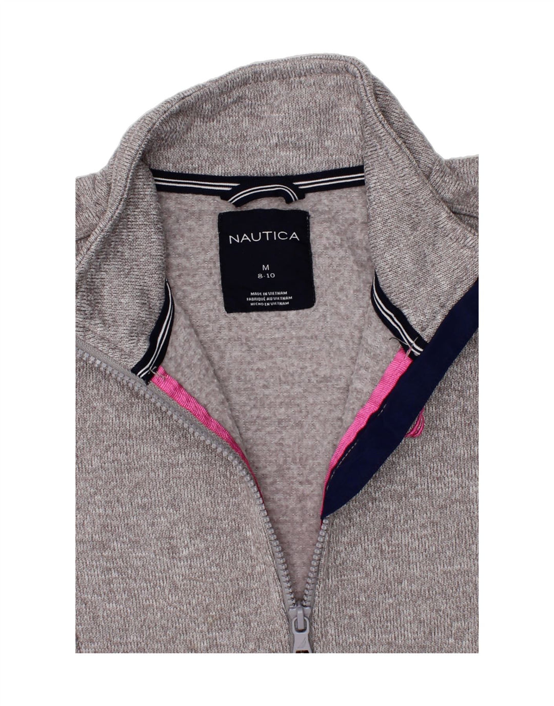 NAUTICA Girls Tracksuit Top Jacket 8-9 Years Medium Grey Polyester Vintage Nautica and Second-Hand Nautica from Messina Hembry 