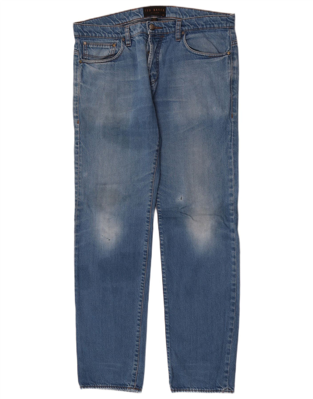 Ted Baker Herren Straight Jeans W34 L32 Blaues Polyester