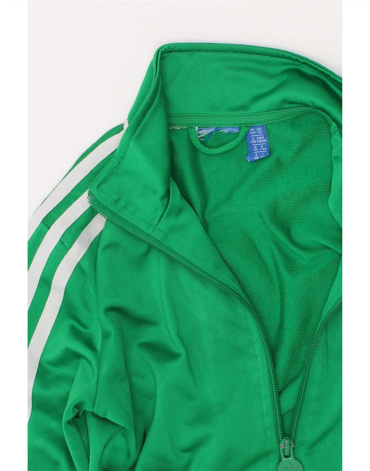 Adidas Jungen Grafik-Trainingsanzug-Top-Jacke, 7–8 Jahre, grünes Polyester