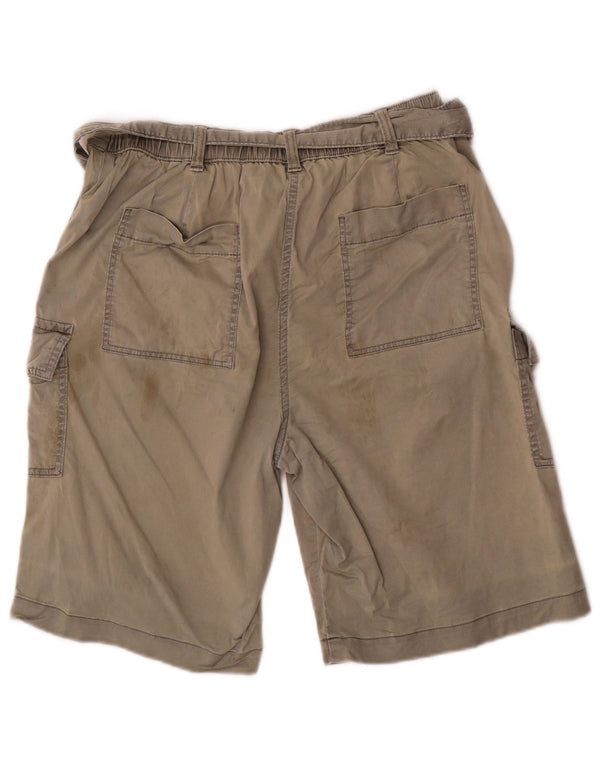Marks & Spencer Damen Cargoshorts UK 12 Medium W30 Khaki Lyocell