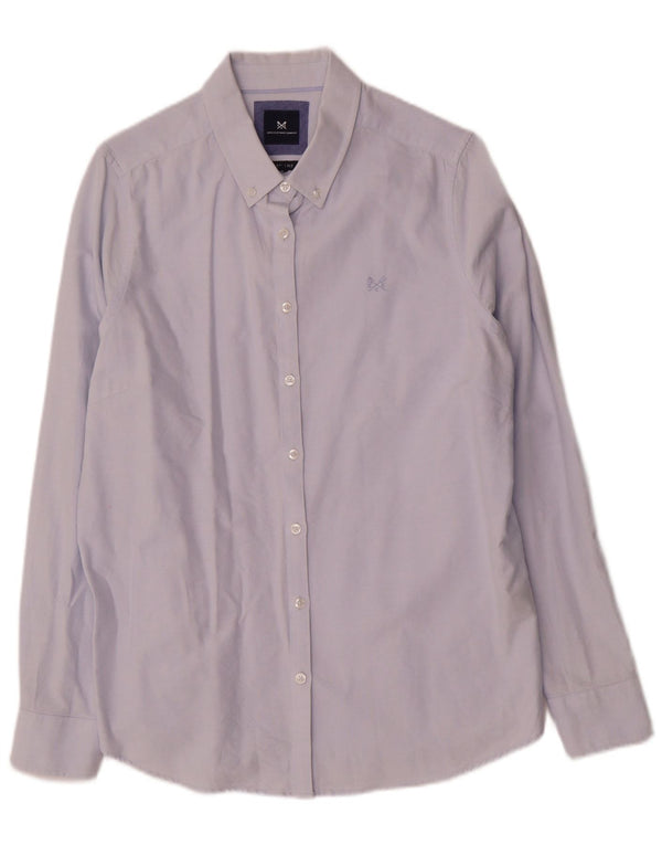 Crew Clothing Damen-Hemd mit klassischer Passform, UK 14, Größe L, Blau, Baumwolle