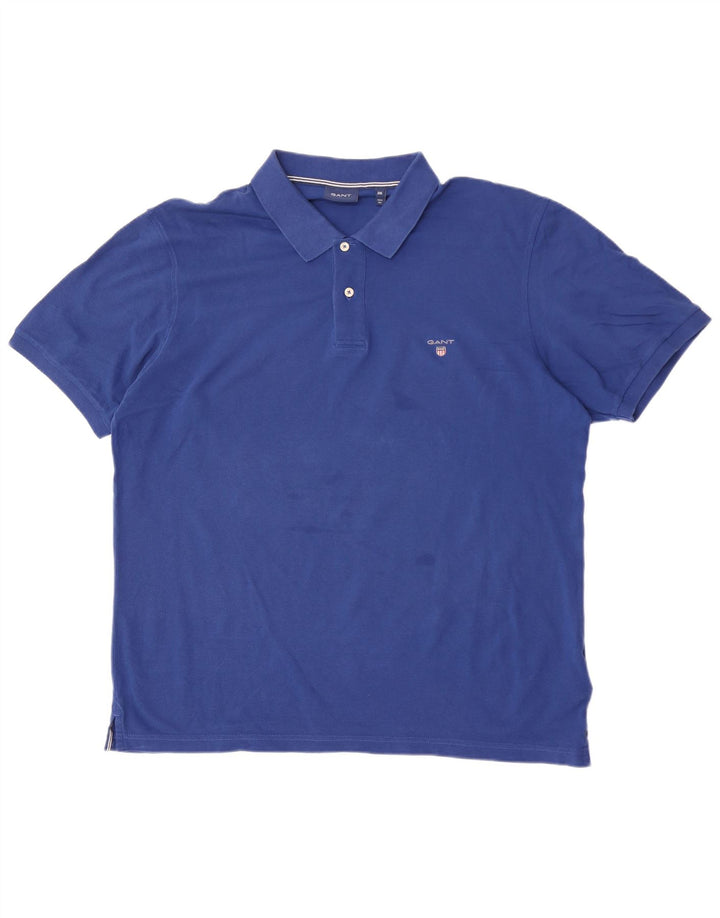 Gant Herren Poloshirt 2XL Blau Baumwolle