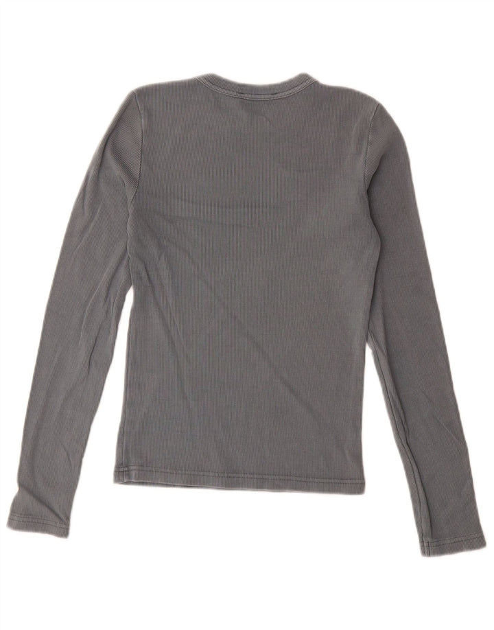 Zara Damen Top Langarm UK 12 Mittelgrau