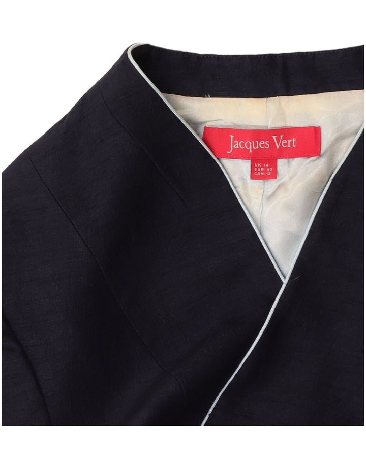 JACQUES VERT Damen Bolero-Jacke mit 3/4-Ärmeln, UK 14, Größe L, Marineblau