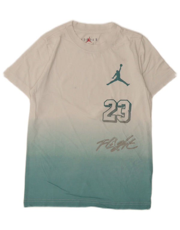 Jordan T-Shirt mit Grafik für Jungen, 8–9 Jahre, Größe S, weiße Farbblock-Baumwolle