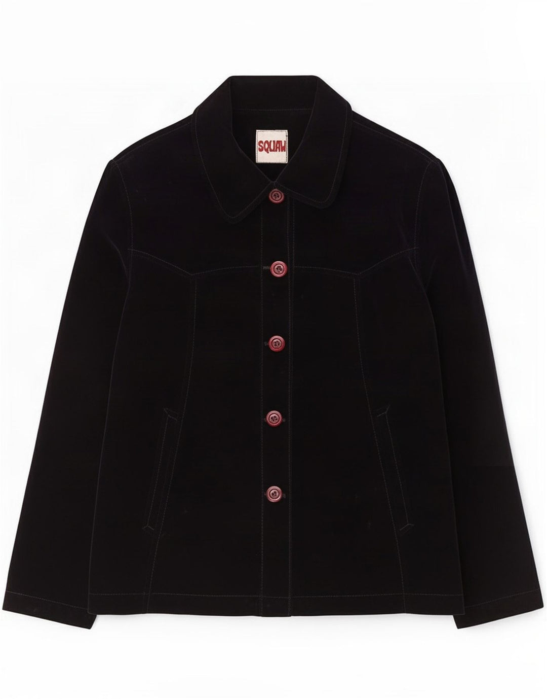 Squaw Damen-Blazer aus Samt mit 5 Knöpfen, Größe UK 14, mittleres Marineblau