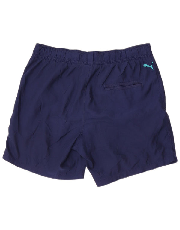 Puma Mens Graphic Sport Shorts Large  Navy Blue Polyester