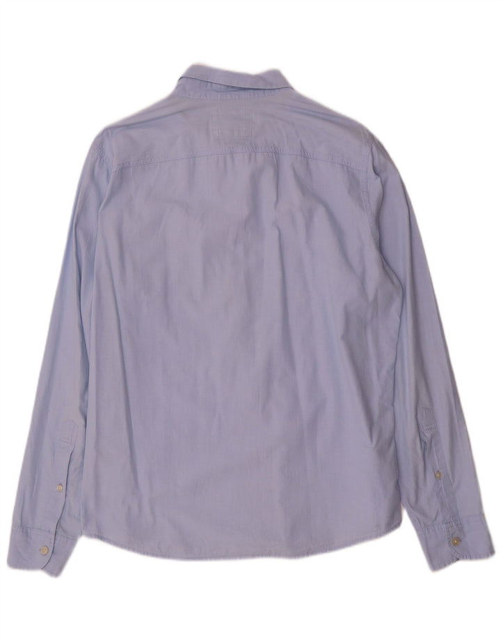 Hollister Herren-Hemd, groß, aus blauer Baumwolle
