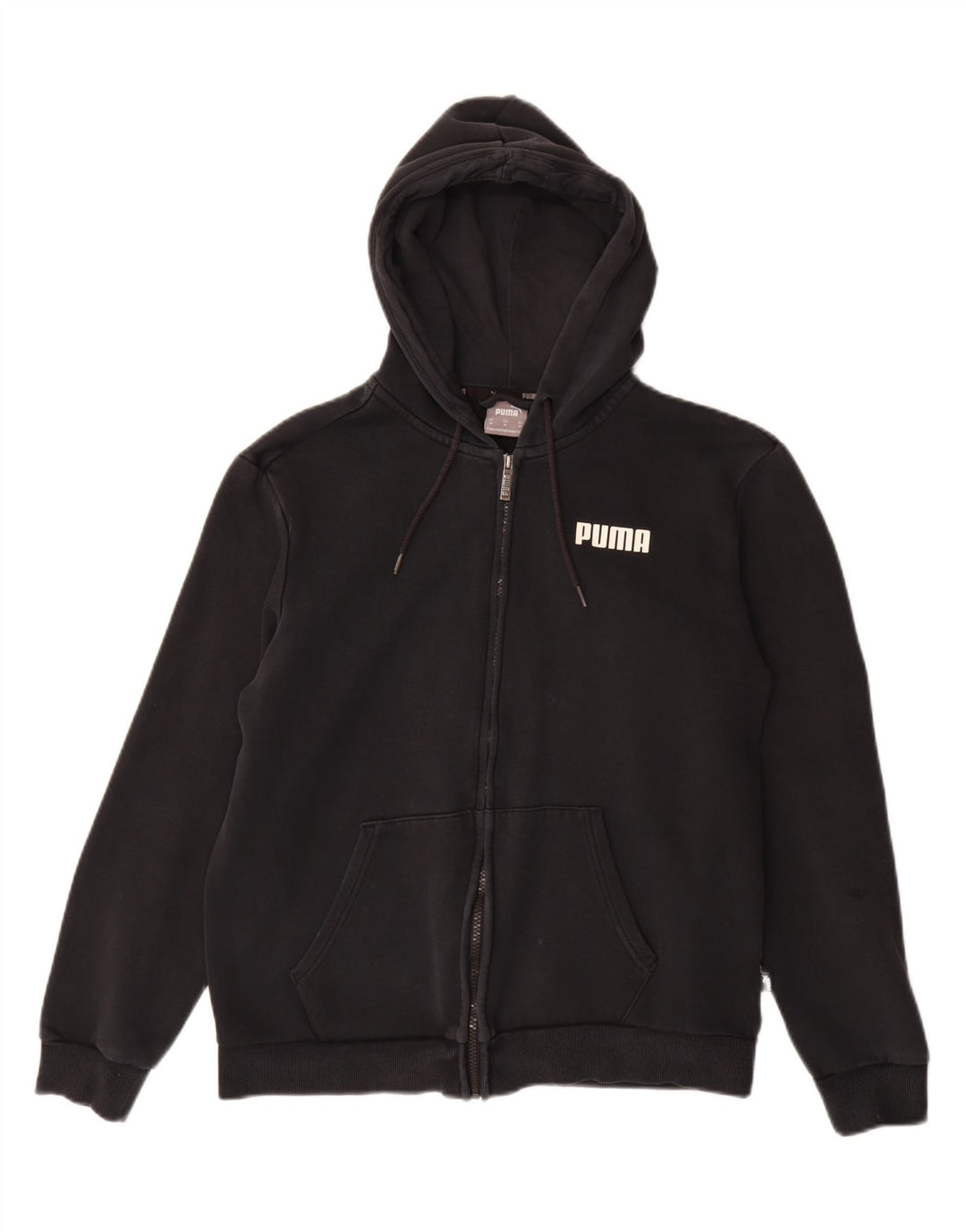 Puma Damen Zip Hoodie Pullover UK 14 Medium Schwarz