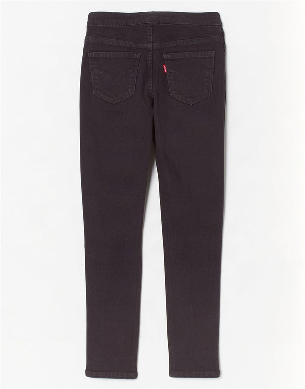 Levi's Mädchen-Pull-On-Jegging-Röhrenjeans, 7–8 Jahre, W22, L22, schwarze Baumwolle