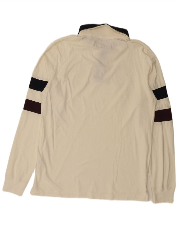 BACI & ABBRACCI Herren-Poloshirt mit Grafik, XL, gebrochenes Weiß, Farbblock