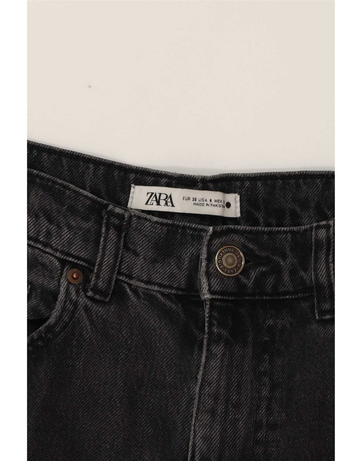 Zara Damen Straight Jeans EU 36 Small W26 L33 Graue Baumwolle