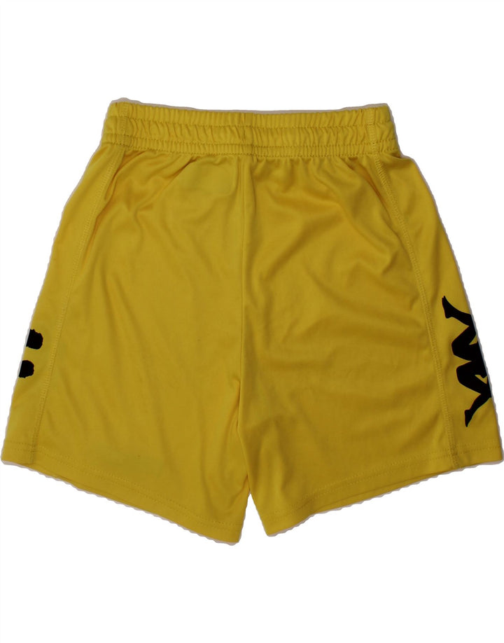 KAPPA Boys Graphic Sport Shorts 9-10 Years  Yellow Vintage Kappa and Second-Hand Kappa from Messina Hembry 