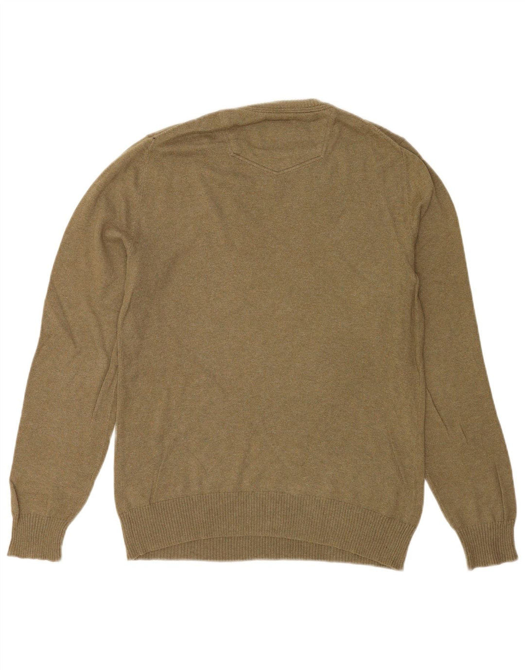 Fat Face Herren-Pullover mit V-Ausschnitt, Größe S, Khaki, Baumwolle