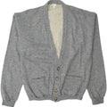 VINTAGE Herren-Cardigan-Pullover, große graue Baumwolle