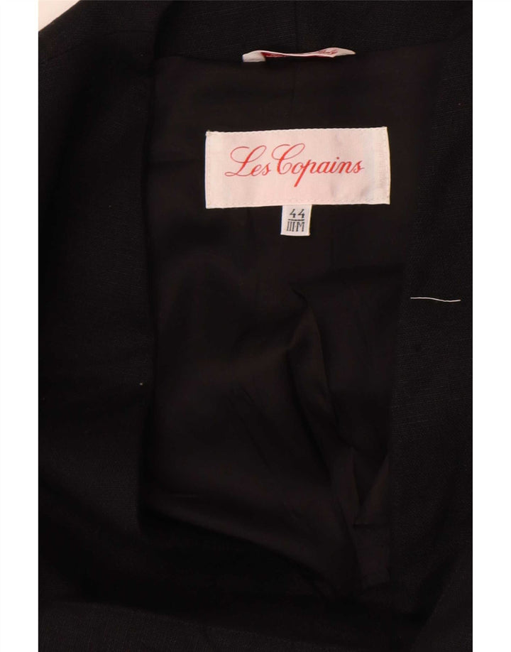 Les Copains Damen-Blazer, kurzärmelig, 1 Knopf, Größe IT 44, mittelschwarz