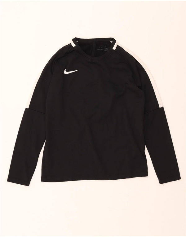 NIKE Dri-Fit-Oberteil für Jungen, langärmlig, 12–13 Jahre, Größe L, Schwarz, Farbblock