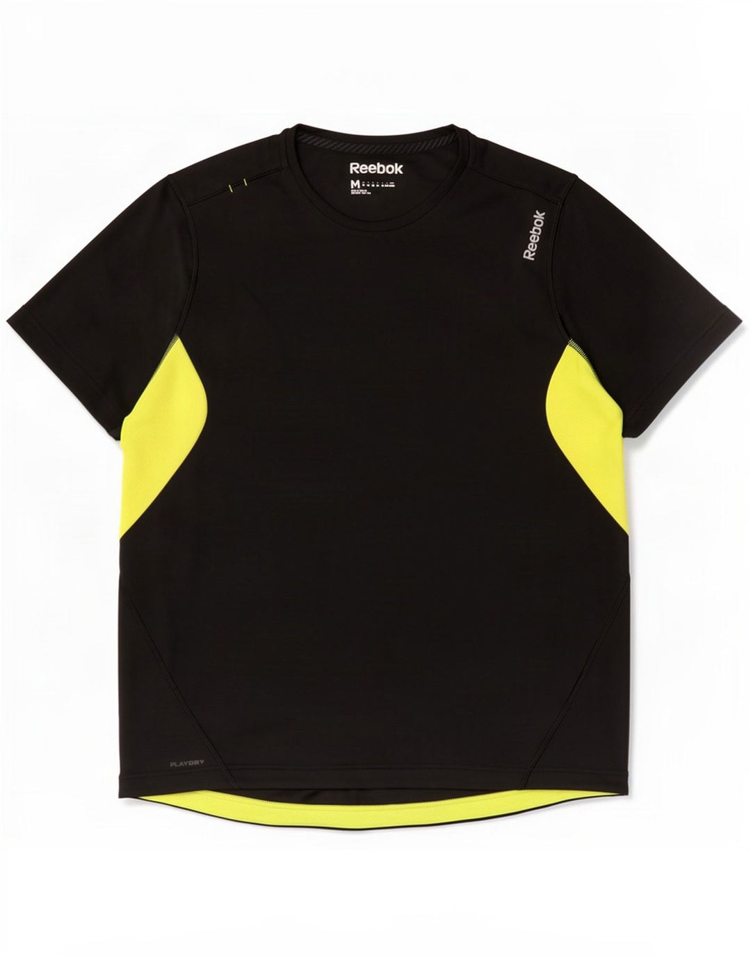 Reebok Herren T-Shirt Top Medium Schwarz Colourblock Polyester