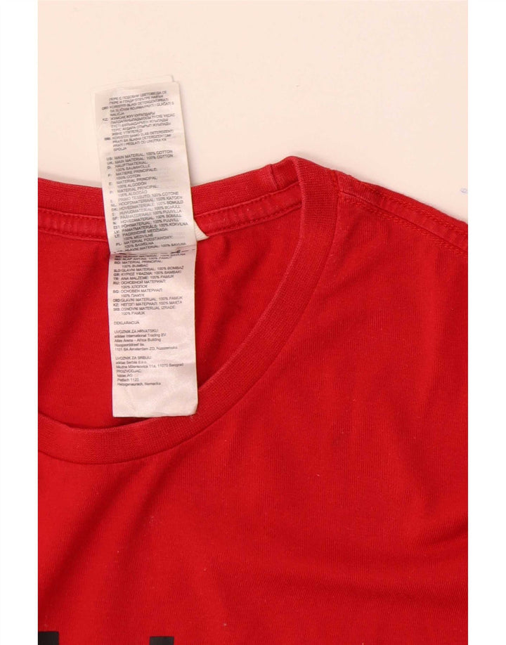Adidas Herren Grafik-T-Shirt aus mittelroter Baumwolle
