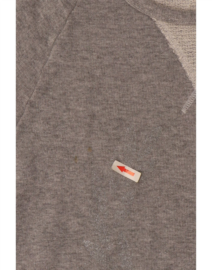 Fred Perry Damen T-Shirt Top UK 10 Small Grau Baumwolle