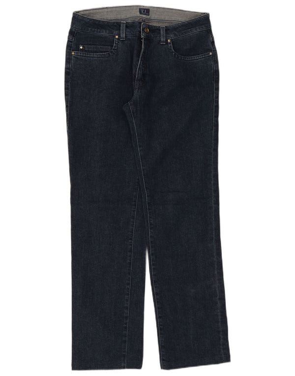 Trussardi Damen Straight Jeans IT 47 Large W31 L30 Marineblaue Baumwolle