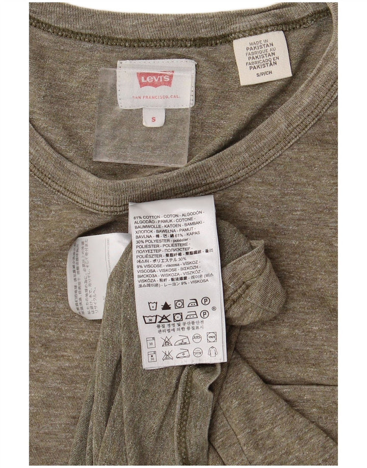 LEVI'S Herren-T-Shirt-Oberteil, klein, Khaki, gesprenkelte Baumwolle