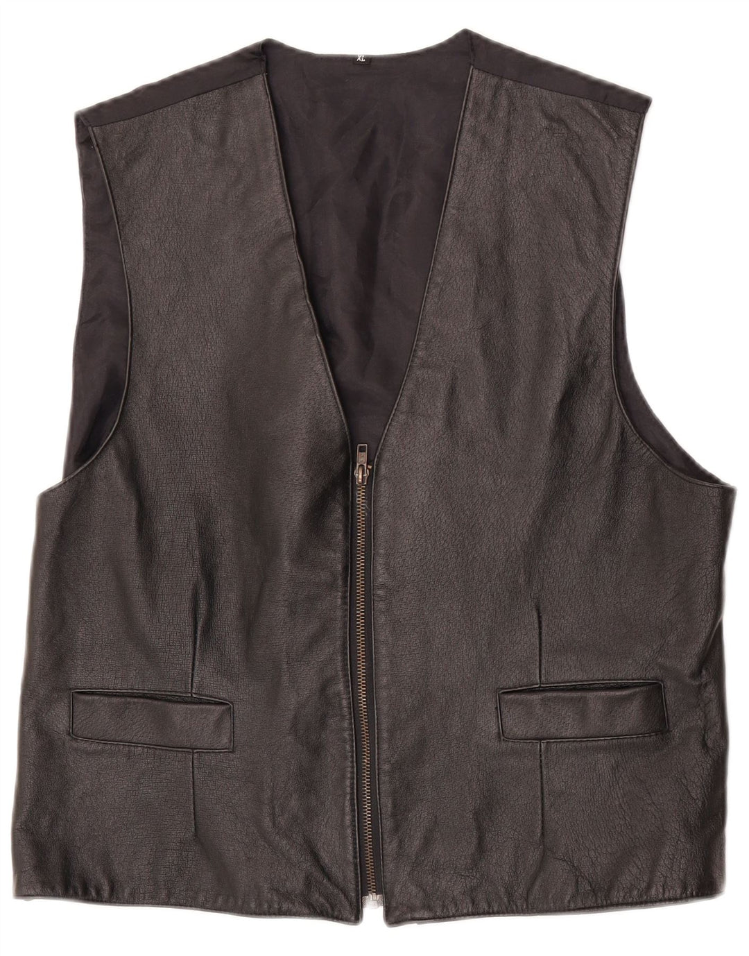 Vintage Herren Lederweste XL Schwarzes Leder