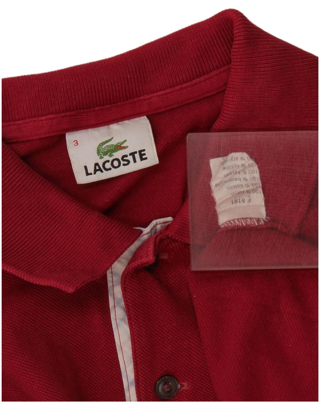 LACOSTE Herren-Poloshirt, Größe 3, klein, rosa Baumwolle
