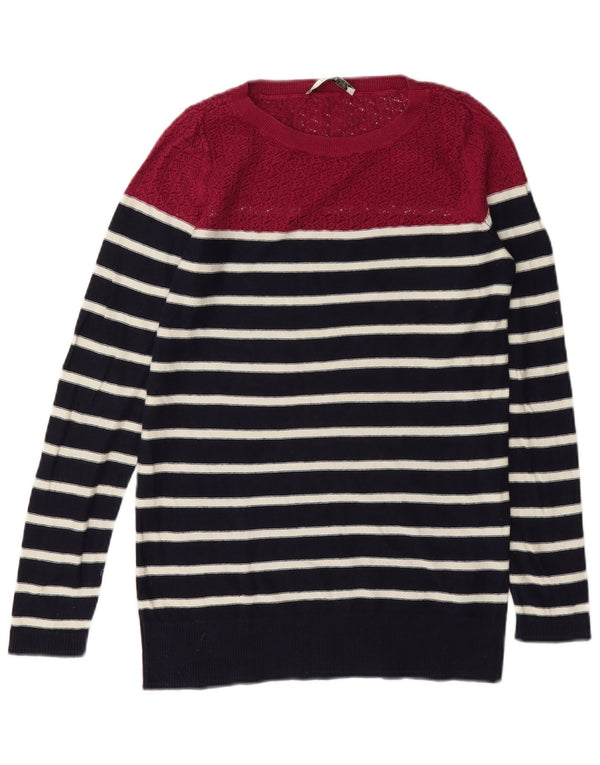 Oasis Damen-Pullover mit U-Boot-Ausschnitt, Gr. 6, XS, Marineblau, gestreift, Baumwolle