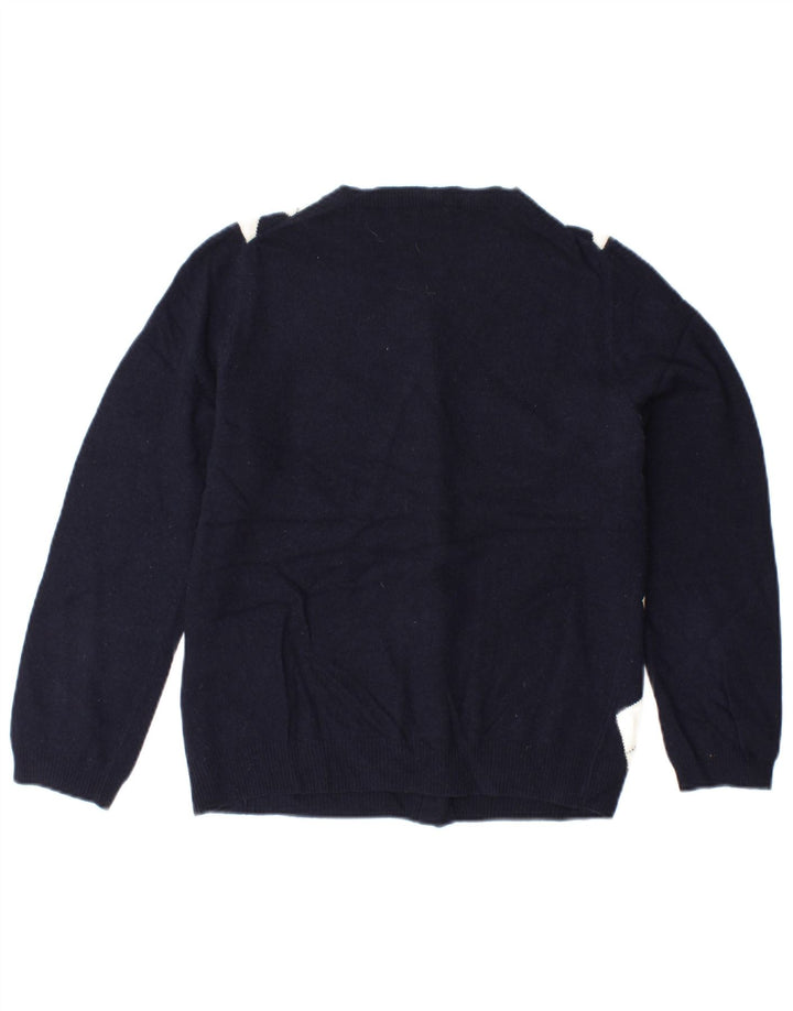 J. CREW Herren-Cardigan-Pullover UK 6 XS Marineblau Argyle/Diamant