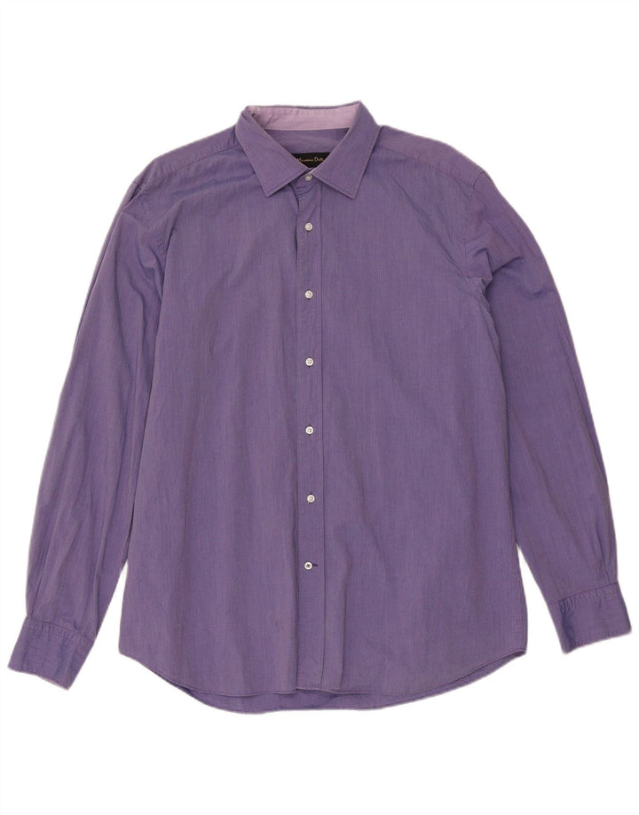 Massimo Dutti Herren Slim Fit Hemd XL Lila Gingham