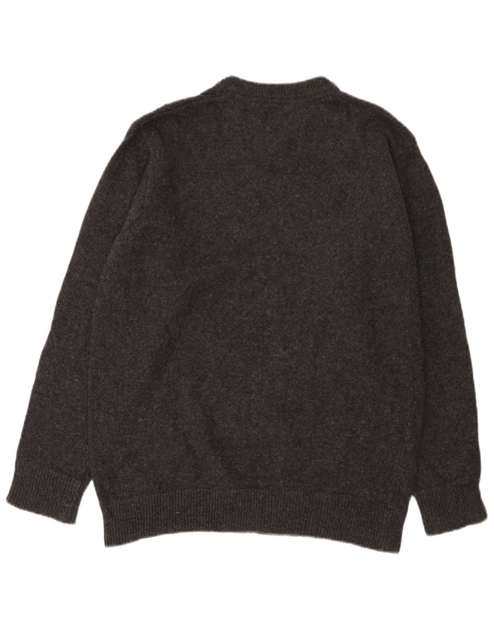 Lee Herren-Pullover mit V-Ausschnitt aus mittelgrauer Wolle